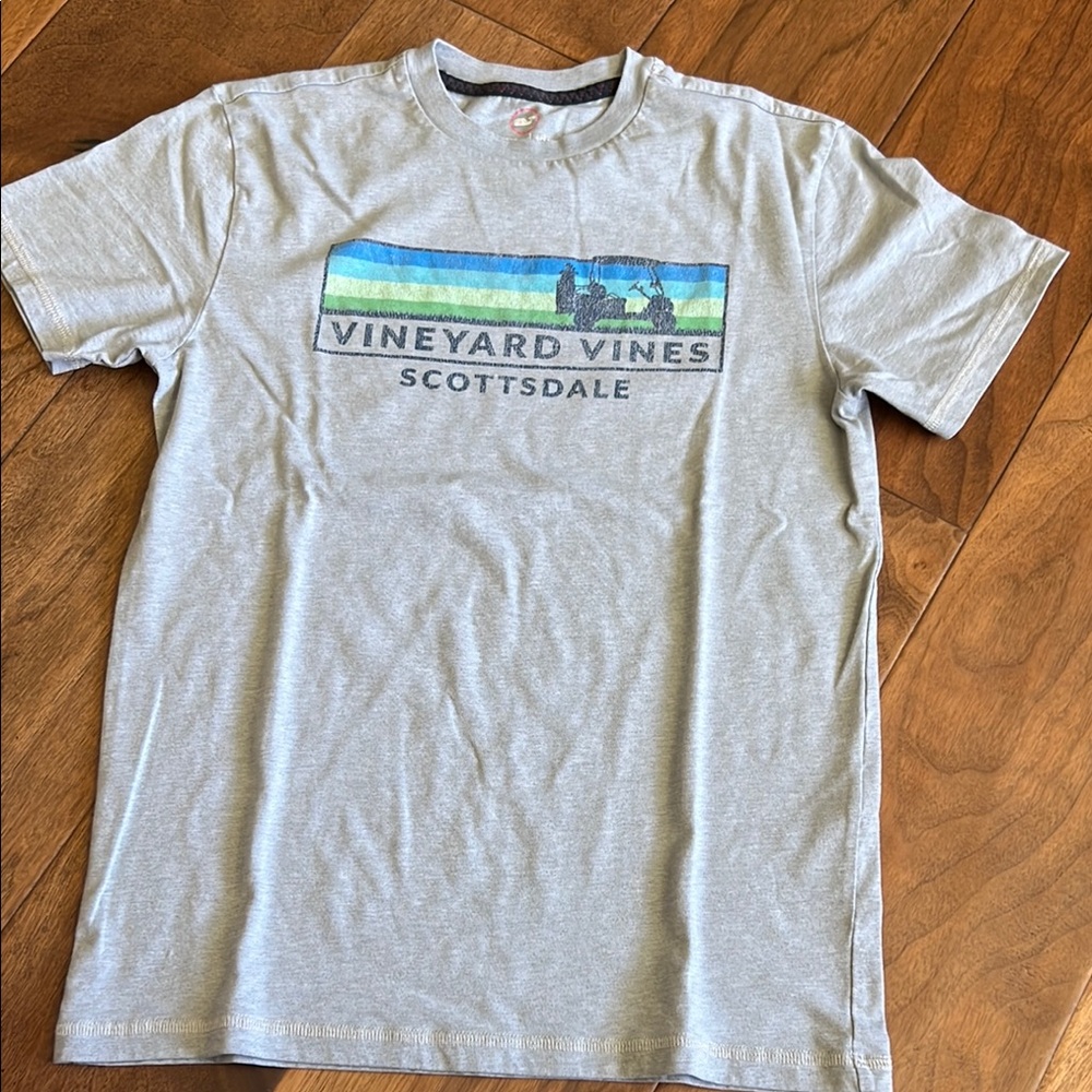 Scottsdale Vineyard Vines Gray Tee with Blue and Green Accents
